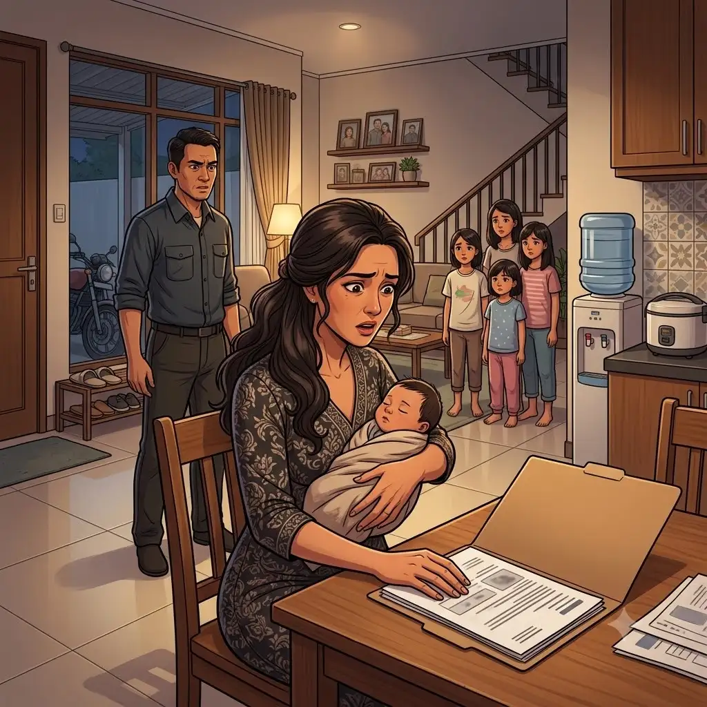 Setelah Empat Anak Perempuan, Suamiku Akhirnya Mendapat Putra yang Selalu Ia Inginkan, Tapi Tiga Hari Setelah Kami Pulang dari Rumah Sakit, Aku Menemukan Nama Bayi Kami di Dokumen yang Seharusnya Tidak Pernah Ia Sentuh