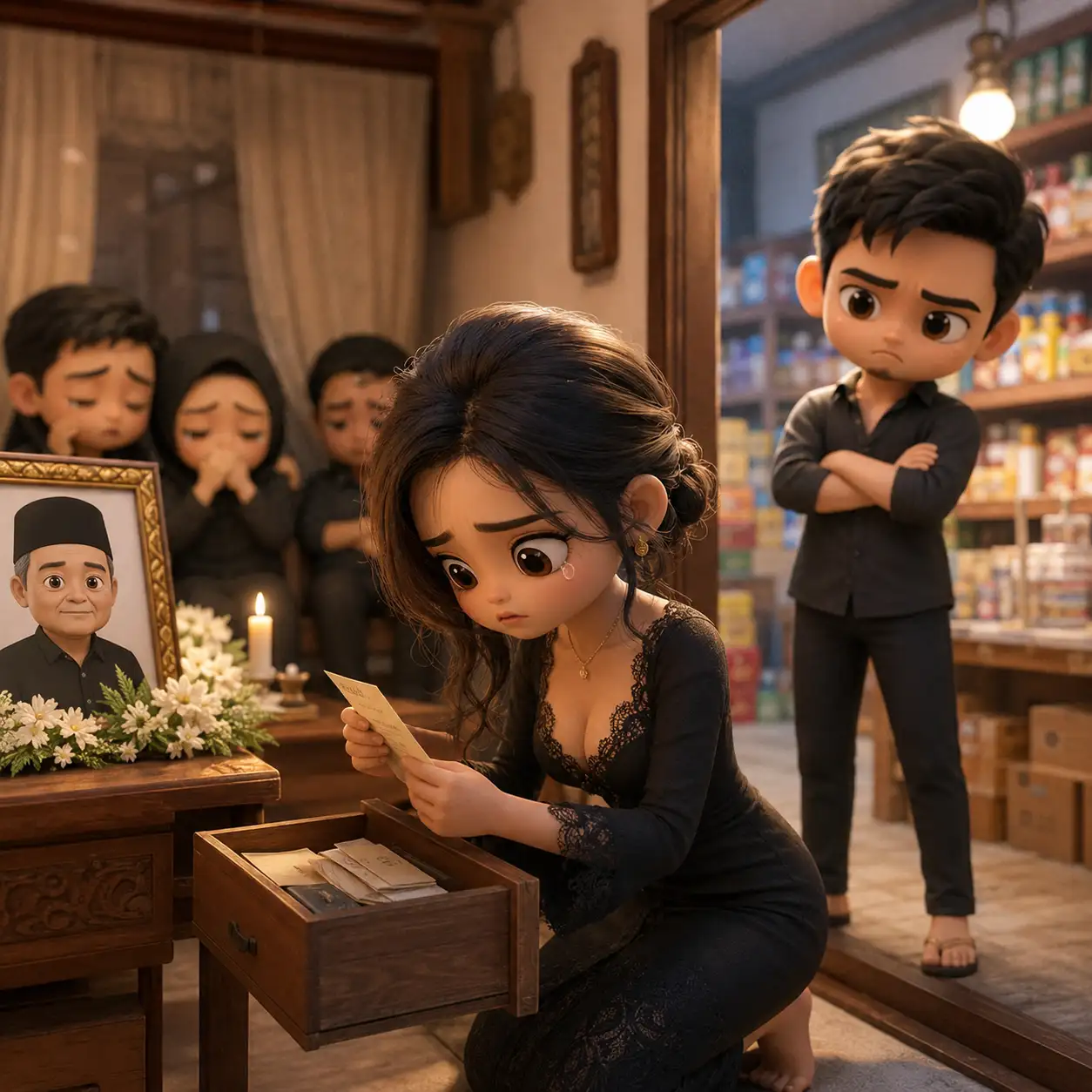 Saat Ayah Baru Dimakamkan, Suamiku Berkata Tabunganku Sudah Habis untuk “Menutup Utang Ayah”, Tapi Catatan Kecil di Laci Toko Membuatku Bertanya: Selama Ini Uangku Sebenarnya Pergi ke Mana?