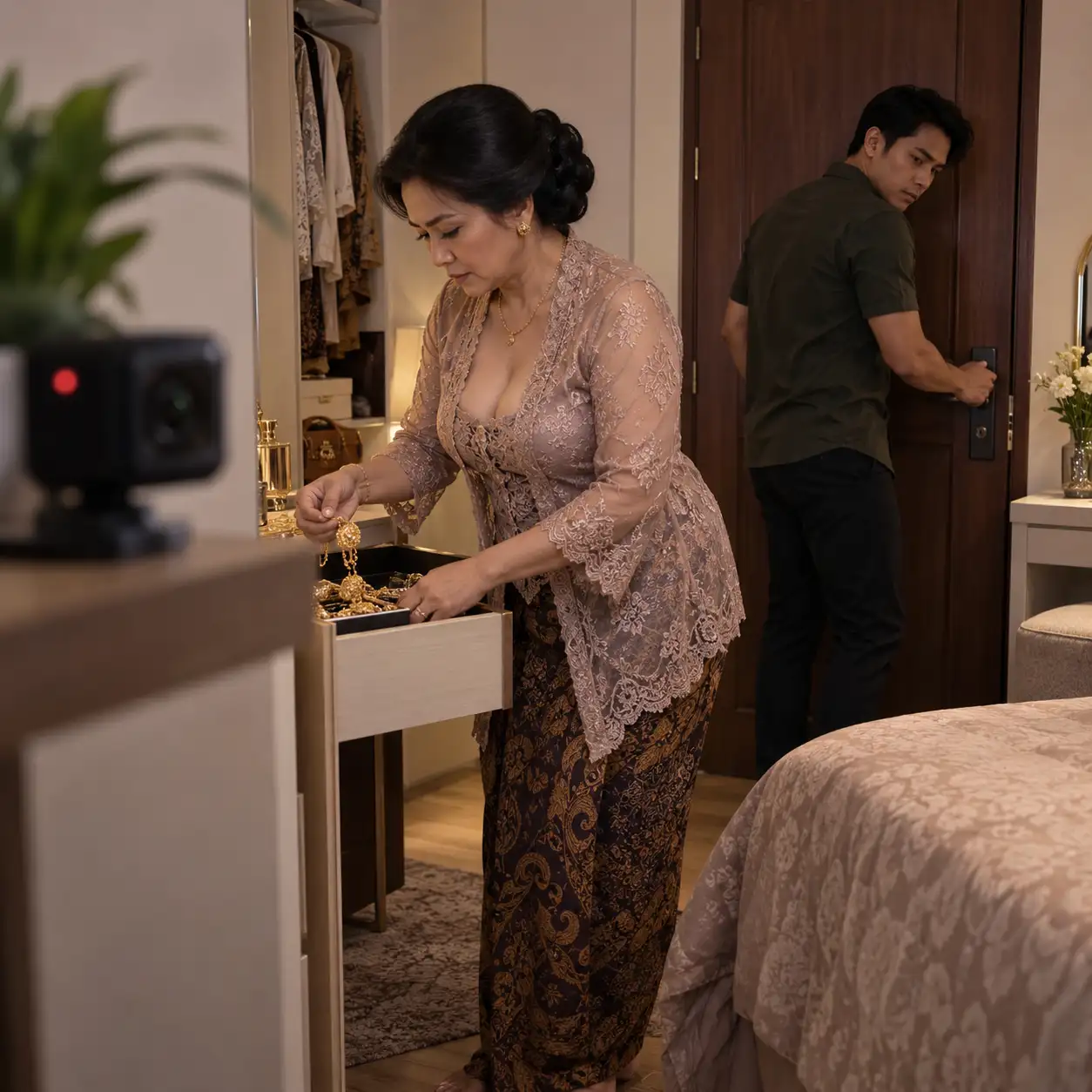 Aku Memasang Kamera untuk Menangkap Ibu Mertuaku Mengambil Emas, tetapi Suamiku Justru Masuk dan Mengunci Pintu Bersamanya