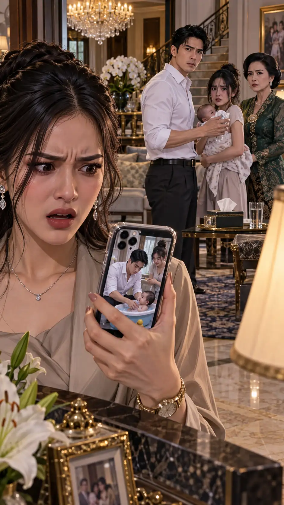 Suamiku Tak Pernah Menyentuh Gelas Tanpa Tisu, tetapi Aku Menemukan Foto Ia Memandikan Bayi Perempuan Lain di Rumah Mertuaku—dan Semua Orang Sudah Tahu Sejak Empat Bulan Sebelum Aku Datang