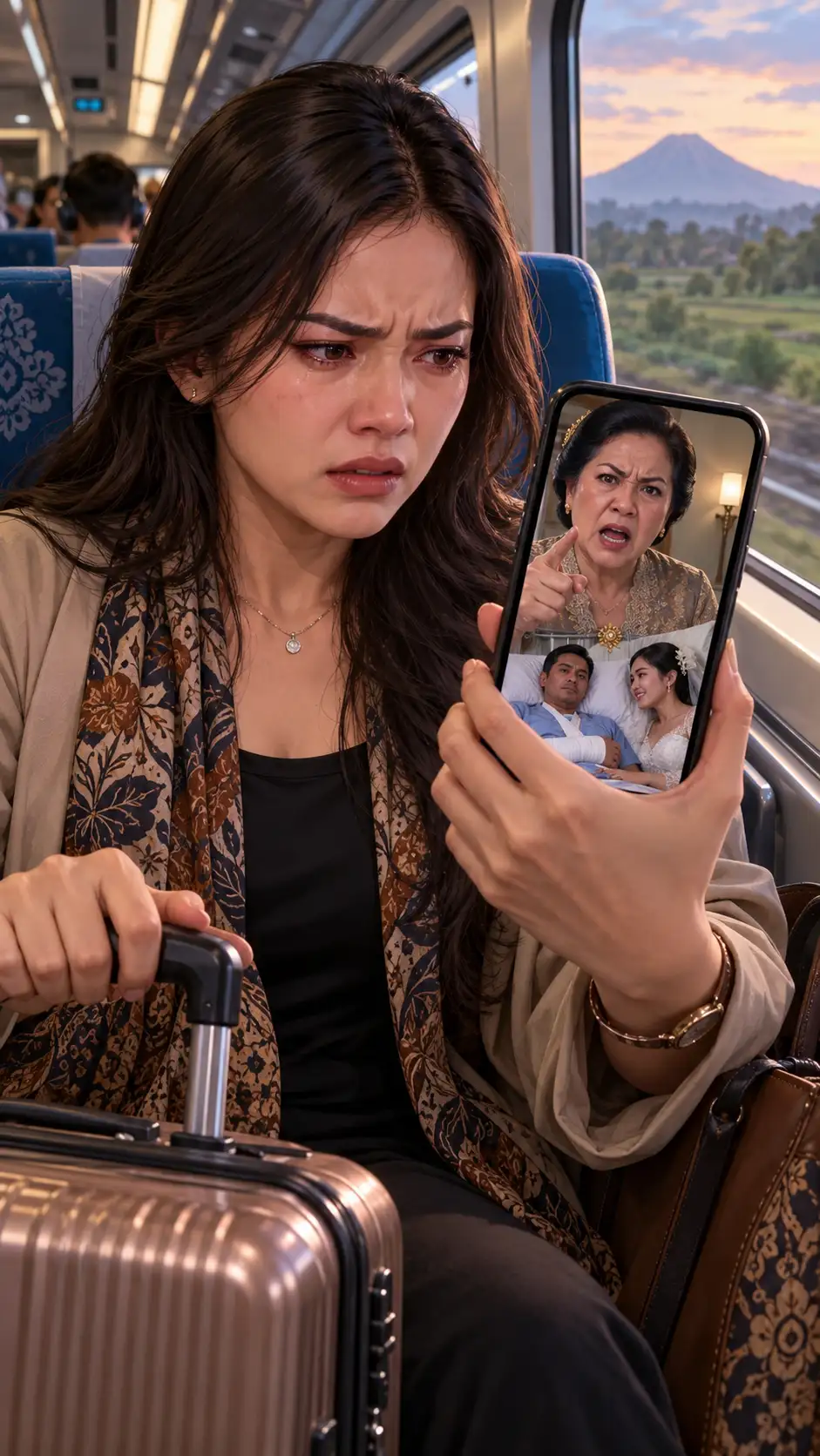 Tujuh Hari Setelah Cerai, Mantan Suamiku Membawa Istri Barunya Pulang—Lalu Ibunya Menyuruhku Membatalkan Perjalanan karena Katanya Hanya Aku yang Pantas Merawatnya Saat Ia Masuk Rumah Sakit di Malam Pertama Mereka  Bagian 1 — Baru Tujuh Hari Kami Resmi Bercerai, Tetapi Keluarganya Menuntutku Pulang karena Istri Barunya Katanya Tak Bisa Menjaganya di Rumah Sakit  Tujuh hari setelah putusan cerai kami resmi berkekuatan hukum, mantan suamiku menikah lagi.  Aku mengetahui kabar itu bukan dari Raka.  Bukan pula dari teman.  Aku melihatnya dari grup WhatsApp keluarga yang belum sempat kuhapus.  Saat itu aku sedang duduk di kereta Lodaya menuju Yogyakarta. Kopi yang kubeli di Stasiun Bandung masih hangat ketika layar ponselku menampilkan foto dua buku nikah berdampingan.  Di belakangnya terlihat Raka Mahendra memakai kemeja putih, sementara perempuan di sebelahnya—Selvi Anindita—tersenyum sambil memegang perut.  Bu Ratna, mantan ibu mertuaku, menulis di bawah foto itu:  “Alhamdulillah. Akhirnya keluarga kami lengkap. Sebentar lagi ada cucu juga.”  Aku membaca kalimat itu sekali.  Lalu sekali lagi.  Selvi hamil.  Dan sekarang aku akhirnya mengerti mengapa tiga bulan terakhir sebelum perceraian, Raka semakin sering pulang setelah tengah malam sambil membawa alasan rapat proyek.  Aku tidak menangis.  Mungkin karena tangisku sudah habis jauh sebelum kami duduk di depan hakim.  Aku keluar dari grup keluarga, mematikan notifikasi, lalu menaruh ponsel ke dalam tas.  Di dalam tas itu ada map berisi surat putusan cerai dan bukti transfer Rp486 juta hasil pembagian harta bersama.  Rp176 juta adalah separuh tabungan kami.  Sisanya merupakan penggantian bagian milikku dari rumah di Antapani yang tetap dikuasai Raka.  Aku sudah merencanakan perjalanan sepuluh hari ke Yogyakarta, Solo, dan Banyuwangi sejak berbulan-bulan lalu.  Bukan untuk “menyembuhkan luka”.  Aku hanya ingin menikmati beberapa hari tanpa ada orang yang bertanya di mana kaus kaki Raka, obat darah tinggi ayahnya, jadwal kontrol ibunya, tagihan listrik rumah, sampai lokasi dokumen pajak keluarga.  Selama tujuh tahun pernikahan, aku menjadi pusat informasi untuk seluruh keluarga itu.  Dan sekarang semuanya sudah selesai.  Setidaknya, itulah yang kupikirkan.  Kereta baru melewati Tasikmalaya ketika ponselku bergetar berkali-kali.  Nomor Bu Ratna.  Sembilan pesan masuk sekaligus.  Pesan pertama berbunyi:  “Nadira, Raka kecelakaan.”  Pesan berikutnya:  “Dia jatuh dari motor ketika membawa barang ke rumah baru.”  “Bahu kirinya patah dan pergelangan tangannya retak. Dokter bilang kemungkinan harus dioperasi.”  Lalu datang kalimat yang membuatku mengernyit.  “Kamu turun saja di stasiun berikutnya lalu pulang.”  Aku menatap layar cukup lama.  Pesan lain langsung menyusul.  “Selvi sedang hamil sebelas minggu. Dia mual parah dan dokter melarang terlalu capek.”  “Ayahnya Raka juga tidak kuat berjaga.”  “Kamu paling tahu kebiasaan Raka. Kamu juga tahu obat apa yang cocok untuk dia.”  “Kamu kan pernah jadi istrinya.”  Aku menarik napas.  Kemudian mengetik:  “Bu Ratna, saya sudah bukan istrinya.”  Tiga detik kemudian tanda centang biru muncul.  Balasan datang cepat.  “Jangan bicara soal status dulu. Ini keadaan darurat.”  Aku menjawab:  “Kalau keadaan darurat, rumah sakit punya dokter dan perawat.”  Bu Ratna langsung menelepon.  Aku menolak.  Beliau menelepon lagi.  Aku menolak lagi.  Akhirnya aku menerima panggilan ketiga.  Belum sempat mengucapkan halo, suaranya sudah meninggi.  “Kamu itu bagaimana, Nadira? Mantan suamimu masuk rumah sakit, kok masih bisa jalan-jalan?”  Aku menoleh ke jendela.  Sawah bergerak mundur di balik kaca.  “Karena dia mantan suami saya.”  “Jangan kejam begitu!”  “Saya tidak kejam. Saya hanya sudah tidak punya kewajiban.”  Bu Ratna mendengus.  “Selvi hamil! Masa kamu tega menyuruh perempuan hamil mengangkat badan Raka kalau mau ke toilet?”  “Tidak ada yang menyuruh Selvi melakukannya. Bisa pakai perawat pendamping.”  “Bayarnya pakai apa?”  Pertanyaan itu begitu spontan sampai aku hampir tertawa.  “Gaji Raka hampir Rp28 juta sebulan.”  “Sekarang banyak pengeluaran!”  “Kalau begitu itu urusan rumah tangga mereka.”  Suara Bu Ratna berubah dingin.  “Kamu gampang bicara karena sudah membawa hampir lima ratus juta dari Raka.”  Aku langsung duduk lebih tegak.  “Uang itu hasil pembagian harta bersama.”  “Kalau Raka tidak baik, mana mungkin kamu diberi sebanyak itu?”  Diberi?  Selama tujuh tahun, hampir separuh cicilan rumah dibayar dari rekeningku.  Ketika Raka kehilangan pekerjaannya selama delapan bulan setelah pandemi, aku yang membayar angsuran, listrik, kebutuhan rumah, bahkan premi asuransi orang tuanya.  Tapi rupanya semua itu sudah dilupakan.  “Bu Ratna,” kataku pelan, “jangan pernah bilang uang itu pemberian Raka lagi.”  Beliau terdiam.  Aku melanjutkan.  “Semua dihitung oleh pengacara dan tercantum dalam kesepakatan resmi. Kalau Ibu menyebarkan cerita bahwa saya mengambil uang milik keluarga, saya akan meminta pengacara saya menjelaskan langsung.”  Bu Ratna menutup telepon.  Kupikir selesai.  Ternyata belum.  Sekitar setengah jam kemudian sebuah nomor rumah sakit menelepon.  Seorang petugas memperkenalkan diri dari salah satu rumah sakit swasta di Bandung.  “Nyonya Nadira Prameswari?”  “Ya.”  “Kami menghubungi Anda karena nama Anda masih tercatat sebagai kontak darurat Bapak Raka Mahendra.”  Aku memejamkan mata sesaat.  Tentu saja.  Bahkan setelah bercerai, rupanya satu lagi urusan Raka masih tertinggal atas namaku.  Petugas menjelaskan Raka mengalami fraktur tulang selangka serta cedera pergelangan tangan. Mereka sedang menyiapkan pemeriksaan lanjutan untuk menentukan tindakan operasi.  “Keluarganya mengatakan Anda mengetahui riwayat alergi pasien.”  Aku memang tahu.  Tiga tahun lalu, setelah cabut gigi bungsu, Raka mengalami ruam berat setelah mengonsumsi antibiotik tertentu.  Aku memberikan nama obat dan rumah sakit tempat catatan medis lama tersimpan.  Petugas berterima kasih.  Kemudian ia berkata:  “Keluarga juga mengatakan Ibu akan datang malam ini.”  Aku langsung menjawab:  “Tidak.”  Nada suara petugas itu berhenti sepersekian detik.  “Saya sudah bercerai dengan Bapak Raka. Istrinya sekarang bernama Selvi Anindita. Mereka menikah hari ini.”  “Oh… baik, Bu. Kami mengerti.”  Aku memberikan semua informasi medis yang memang kuketahui.  Setelah itu tugasku selesai.  Namun dua jam kemudian, tepat ketika kereta mendekati Yogyakarta, Raka sendiri mengirim pesan.  “Maaf kalau Mama ngomong macam-macam.”  Pesan kedua muncul.  “Kamu lanjut liburan saja.”  Aku tersenyum tipis.  Itulah Raka yang kukenal.  Dia tidak pernah benar-benar menghentikan ibunya.  Dia hanya menunggu ibunya selesai menyakitiku, kemudian datang membawa kalimat lembut agar dirinya tetap terlihat sebagai laki-laki yang masuk akal.  Aku menjawab singkat:  “Baik.”  Lima menit kemudian pesan baru muncul.  “Tapi kalau bisa, aku minta satu bantuan.”  Aku sudah bisa menebak.  “Dokumen polis asuransi kesehatan tambahan sama hasil medical check-up tahun lalu masih kamu simpan, kan?”  Aku membuka galeri.  Dua bulan sebelum kami resmi berpisah rumah, aku sudah memotret sebuah kotak arsip abu-abu di lemari ruang kerja.  Semua dokumen Raka ada di sana.  Aku mengirim fotonya.  “Masih di rumah Antapani. Rak kedua lemari kerja.”  Kemudian kutambahkan:  “Sekarang istrimu tinggal di sana. Minta dia cari.”  Raka hanya menjawab:  “Oke.”  Aku tiba di penginapan sekitar pukul tujuh malam.  Baru saja hendak mandi, muncul permintaan pertemanan dari akun bernama Selvi Anindita.  Aku mengabaikannya.  Lima menit kemudian dia mengirim lagi.  Kali ini ada pesan.  “Kak Nadira, maaf mengganggu. Saya cuma mau bicara soal Mas Raka.”  Aku akhirnya menerima.  Selvi langsung mengirim foto hasil pemeriksaan kandungan.  “Aku sedang hamil sebelas minggu dan sering muntah sampai lemas.”  “Dokter menyuruhku banyak istirahat.”  Aku menjawab:  “Semoga kehamilannya sehat.”  Kemudian dia menulis sesuatu yang sudah bisa kuduga.  “Bu Ratna bilang Kak Nadira mungkin bisa bantu berjaga dua atau tiga malam sampai kondisi Mas Raka stabil.”  Aku mengetik:  “Kalian bisa menyewa perawat pendamping.”  “Sudah tanya.”  “Berapa?”  “Rp650 ribu untuk 24 jam.”  Aku hampir menghela napas.  “Raka mampu.”  Selvi lama tidak menjawab.  Kemudian dia mengirim voice note.  Suaranya pelan.  Seolah tidak ingin didengar orang lain.  “Kak… aku sebenarnya bingung.”  “Mas Raka bilang dari sebelum kami menikah, Kak Nadira sudah setuju kalau urusan Mama, Papa, atau rumah sakit, Kakak masih akan membantu karena kalian berpisah baik-baik.”  Tanganku berhenti di atas layar.  Aku memutar rekaman itu sekali lagi.  Bukan karena tidak mendengar.  Tapi karena aku ingin memastikan aku tidak salah memahami.  Selvi melanjutkan lewat pesan teks.  “Dia juga bilang Kakak tidak keberatan karena selama menikah memang Kakak yang biasa mengurus semuanya.”  Aku duduk di tepi tempat tidur.  Tiba-tiba seluruh tubuhku terasa dingin.  Jadi bukan hanya Bu Ratna yang masih menganggapku bisa dipanggil kapan saja.  Raka ternyata sudah menjual sebuah janji atas namaku.  Janji yang tidak pernah kubuat.  Aku baru hendak membalas ketika Selvi mengirim satu kalimat lagi.  “Katanya, kalau benar-benar darurat, Kak Nadira pasti pulang karena Kakak bukan orang yang tega.”  Saat itulah aku sadar.  Mereka bukan sedang meminta tolong.  Mereka sedang menguji apakah aku masih bisa dikendalikan seperti dulu.  Dan untuk pertama kalinya dalam tujuh tahun, jawabanku tidak akan seperti yang mereka harapkan.  #DramaKeluarga #KisahRumahTangga #PerempuanBerani #CeritaKehidupan #KisahIndonesia  Bagian 2 — Ketika Mereka Menuduhku Membawa Kabur Uang Keluarga, Aku Membuka Satu Catatan Utang yang Selama Ini Sengaja Kubiarkan Diam demi Menjaga Harga Diri Mereka  Aku tidak membalas Selvi malam itu.  Aku justru membuka laptop.  Lalu mencari satu folder lama bernama:  “Keluarga Raka.”  Dulu folder itu berisi hampir semua urusan yang tidak pernah dianggap pekerjaan oleh siapa pun.  Jadwal kontrol Bu Ratna.  Kwitansi terapi Pak Hendra.  Tagihan rumah.  Bukti transfer.  Nomor teknisi AC.  Salinan polis.  Daftar obat.  Sampai kuitansi katering acara keluarga.  Aku menatap folder itu lama.  Selama bertahun-tahun mereka mengatakan aku “pandai mengurus rumah”.  Padahal kenyataannya, aku melakukan pekerjaan administratif, finansial, dan perawatan untuk empat orang dewasa tanpa dibayar dan hampir tanpa dihargai.  Pagi berikutnya, sebuah pesan masuk dari adik perempuan Raka, Maya.  Dia tidak menanyakan kabarku.  Dia hanya mengirim screenshot grup keluarga besar.  Di sana Bu Ratna menulis:  “Nadira sudah dapat uang hampir Rp500 juta, tetapi ketika Raka kecelakaan dia malah liburan.”  Seorang tante membalas:  “Zaman sekarang orang kalau sudah pegang uang memang cepat lupa keluarga.”  Sepupu lain menambahkan:  “Padahal dulu Raka baik sekali sama dia.”  Aku membaca semuanya tanpa marah.  Anehnya, justru terasa sangat jelas.  Tujuh tahun aku membungkam diri supaya keluarga itu tetap terlihat harmonis.  Sekarang mereka menggunakan diamku sebagai bukti bahwa versi mereka benar.  Aku membuka chat Bu Ratna.  Lalu mengetik:  “Bu, saya minta Ibu menghapus pernyataan bahwa saya membawa uang Raka.”  Tidak ada jawaban.  Satu jam kemudian, beliau membalas:  “Memangnya salah?”  Aku mengambil foto kesepakatan pembagian aset.  Kukirim halaman yang menunjukkan perhitungan secara rinci.  Rp176 juta: setengah tabungan bersama.  Rp310 juta: nilai bagian kepemilikanku atas rumah.  Lalu kutulis:  “Ini dokumen hukumnya.”  Bu Ratna membalas dengan emoji tertawa.  “Ya tetap saja uang keluarga kami.”  Saat membaca kalimat itu, sesuatu di dalam diriku akhirnya putus.  Bukan kesabaran.  Rasa sungkanku.  Aku membuka folder lain.  Nama filenya:  “Pinjaman Bu Ratna.”  Empat tahun lalu, usaha katering kecil miliknya hampir tutup karena kehilangan dua pelanggan besar.  Beliau datang kepadaku sambil menangis.  Raka sedang punya banyak utang kartu kredit sehingga tidak bisa membantu.  Aku mentransfer Rp47 juta dari tabunganku sebelum menikah.  Bu Ratna bahkan menandatangani surat sederhana karena saat itu aku bilang uang tersebut bagian dari dana darurat pribadi.  Beliau berjanji mengembalikannya dalam dua tahun.  Aku tidak pernah menagih.  Ketika dua tahun berlalu, Raka berkata:  “Sudahlah. Mama malu kalau ditanya terus.”  Maka aku diam.  Sekarang sudah empat tahun.  Aku memotret bukti transfer dan surat pengakuan utang.  Lalu mengirimkannya kepada pengacaraku.  “Apa masih bisa ditagih?”  Jawabannya datang dua puluh menit kemudian.  “Bisa. Buktinya cukup kuat. Kita kirim somasi dulu.”  Aku mengetik:  “Kirim.”  Sore harinya Raka menelepon.  Aku mengangkat karena ingin mendengar sendiri apa yang akan dia katakan.  “Nadira, kamu kirim somasi ke Mama?”  “Iya.”  “Kenapa sekarang?”  Aku tertawa kecil.  “Karena sekarang keluargamu suka membicarakan uang.”  “Nadira…”  “Kalau mau menghitung siapa membawa uang siapa, mari kita hitung semuanya.”  Raka diam.  Aku melanjutkan.  “Dan satu hal lagi. Kenapa kamu bilang ke Selvi bahwa aku sudah setuju tetap membantu keluargamu setelah kita bercerai?”  Nada suaranya berubah.  “Aku cuma bilang kalau darurat mungkin kamu tidak keberatan.”  “Tidak.”  “Dulu kamu memang selalu bantu.”  “Itu dulu.”  “Kita berpisah baik-baik, Nad.”  “Berpisah baik-baik bukan berarti aku menjadi layanan purnajual untuk keluargamu.”  Dia terdiam.  Untuk pertama kali, aku mendengar Raka tidak punya kalimat lembut untuk menyelamatkan citranya sendiri.  Kemudian dia mengatakan sesuatu yang jauh lebih buruk.  “Kalau kamu tidak mau datang, paling tidak bantu biaya perawat beberapa hari.”  Aku hampir tidak percaya.  “Kenapa saya?”  “Asuransi kantor belum jelas cover semuanya. Renovasi rumah juga baru selesai. Uang kami sedang ketat.”  Aku tertawa.  Benar-benar tertawa kali ini.  “Tujuh hari lalu kita menyelesaikan pembagian aset.”  “Hari ini kamu menikah.”  “Dan malam ini kamu meminta mantan istrimu membiayai perawat untuk bulan madu rumah sakitmu?”  “Nadira, jangan ngomong begitu.”  “Lalu bagaimana saya harus menyebutnya?”  Raka tidak menjawab.  Beberapa detik kemudian terdengar suara Bu Ratna di belakang.  “Katakan saja dia tidak punya hati!”  Aku menutup telepon.  Dua jam kemudian, pengacaraku mengirim bukti bahwa somasi sudah diterima.  Batas pembayaran diberikan tujuh hari.  Malam itu Selvi kembali mengirim pesan.  Kali ini bukan meminta bantuanku.  Dia bertanya:  “Kak Nadira, maaf… boleh aku tanya sesuatu?”  “Tanya.”  “Mas Raka bilang uang Rp486 juta itu sebenarnya dia berikan supaya proses cerai cepat selesai.”  Aku menatap layar.  Jadi kebohongannya tidak berhenti pada satu hal.  Aku mengirimkan halaman kesepakatan pembagian aset yang sama.  Selvi membacanya.  Lalu menghilang hampir satu jam.  Ketika dia kembali, pesannya hanya satu.  “Aku baru tahu rumah ini ternyata dibangun dari uang kalian berdua.”  Aku belum sempat menjawab ketika tiga titik muncul lagi.  “Kak…”  “Kalau begitu, utang kartu kredit Rp93 juta yang katanya berasal dari biaya perceraian itu sebenarnya utang apa?”  Aku diam.  Karena untuk pertama kalinya, ada satu angka yang bahkan aku sendiri belum pernah dengar.  Dan aku mulai mengerti mengapa Raka begitu panik soal Rp650 ribu sehari untuk perawat.  Bagian 3 — Mereka Memintaku Menghapus Somasi dan Kembali Membantu, Tetapi Kali Ini Aku Membiarkan Mereka Membayar Semua Harga yang Selama Ini Kusediakan Gratis  Keesokan paginya, Raka mengirim enam pesan.  Aku tidak langsung membacanya.  Aku sedang sarapan gudeg di dekat penginapan ketika akhirnya membuka ponsel.  Pesan pertama:  “Jangan bahas masalah kartu kredit sama Selvi.”  Pesan kedua:  “Itu urusan rumah tangga kami.”  Aku tersenyum.  Lucu.  Ketika mereka membutuhkan tenaga dan uangku, aku masih dianggap bagian keluarga.  Begitu menyangkut kebohongan Raka, tiba-tiba aku orang luar.  Aku menjawab:  “Benar. Itu urusan rumah tangga kalian.”  “Jadi tolong jangan libatkan saya lagi dalam urusan rumah sakit kalian.”  Setelah itu aku memblokir Raka selama sehari penuh.  Selvi tidak menghubungiku lagi sampai malam.  Ketika akhirnya pesan datang, nadanya jauh berbeda.  “Aku sudah bicara dengan Mas Raka.”  Ternyata Rp93 juta itu bukan biaya perceraian.  Sebagian merupakan utang renovasi.  Sebagian lagi berasal dari cicilan kartu kredit untuk membayar resepsi kecil mereka, uang muka furnitur baru, dan beberapa kebutuhan yang Raka tidak pernah ceritakan kepada Selvi.  Lebih buruk lagi, Raka selama ini membuat Selvi percaya bahwa setelah perceraian dia masih memiliki tabungan besar.  Padahal sebagian besar uang tunainya sudah habis untuk membayar bagianku atas rumah.  Aku tidak ikut campur.  Aku hanya berkata:  “Bicarakan semua keuangan kalian sebelum anak kalian lahir.”  Selvi menjawab:  “Aku akan lakukan.”  Kemudian dia menulis satu kalimat yang membuatku terdiam beberapa saat.  “Sekarang aku mengerti kenapa semua orang di rumah ini terus menyebut nama Kak Nadira setiap kali ada masalah.”  Aku bertanya:  “Kenapa?”  “Karena selama ini Kakak menyelesaikan terlalu banyak hal untuk mereka.”  Aku tidak tahu apakah itu pujian.  Bagiku, itu lebih terdengar seperti diagnosis.  Hari keenam setelah kecelakaan, Raka akhirnya menjalani operasi.  Mereka menyewa perawat pendamping.  Bukan satu shift.  Dua shift.  Biayanya lebih dari Rp700 ribu per hari.  Dan ternyata dunia tidak kiamat hanya karena aku tidak berada di samping ranjangnya.  Bu Ratna belajar menelepon perusahaan asuransi sendiri.  Maya datang membantu mengurus dokumen.  Selvi menghubungi bagian HR kantor Raka untuk memahami manfaat kesehatan suaminya.  Semua pekerjaan yang dulu otomatis dilempar kepadaku ternyata bisa dilakukan orang lain ketika mereka tidak lagi punya pilihan.  Masalah berikutnya adalah somasi.  Sehari sebelum tenggat berakhir, Bu Ratna menelepon dari nomor Maya.  Aku mengangkat.  Suaranya tidak lagi keras.  “Nadira… soal Rp47 juta itu, apa harus begini?”  “Apa maksud Ibu?”  “Pakai pengacara segala.”  “Saya sudah menunggu empat tahun.”  “Kita pernah keluarga.”  “Waktu Ibu menulis saya mengambil uang keluarga, Ibu juga ingat kita pernah keluarga?”  Beliau terdiam.  Kemudian berkata:  “Kalau uang itu dikembalikan, somasinya selesai?”  “Kalau lunas, selesai.”  “Tidak bisa dicicil?”  Aku melihat jadwal perjalananku.  Besok pagi aku akan berangkat ke Banyuwangi.  Dulu, setiap Bu Ratna bicara dengan nada seperti itu, aku akan langsung merasa bersalah.  Sekarang tidak.  “Bisa dibicarakan melalui pengacara saya.”  Aku menutup telepon.  Tiga hari kemudian Rp47 juta masuk ke rekeningku.  Ternyata Bu Ratna mengambil sebagian deposito yang selama ini katanya “tidak boleh disentuh karena untuk masa tua”.  Aku tidak merasa menang karena perempuan tua harus membuka deposito.  Aku merasa lega karena untuk pertama kali, masalah keuangannya bukan lagi diselesaikan dengan mengorbankan milikku.  Raka juga akhirnya menjual motor keduanya untuk melunasi sebagian kartu kredit.  Selvi tidak meninggalkannya.  Tapi dia pindah sementara ke rumah orang tuanya sampai Raka bersedia membuka seluruh utang, tabungan, cicilan, dan kewajiban finansialnya.  Dia bilang tidak mau membesarkan anak dalam rumah yang dibangun dari kebohongan.  Aku menghormati keputusan itu.  Namun aku tidak ikut campur lebih jauh.  Dua minggu setelah operasinya, Raka mengirim email karena nomornya masih kublokir.  Isinya panjang.  Dia meminta maaf.  Bukan hanya karena masalah rumah sakit.  Dia mengakui satu hal yang sebenarnya sudah lama kuketahui.  “Aku terlalu terbiasa kamu menyelesaikan semuanya.”  Dia menulis:  “Waktu kita bercerai, aku pikir yang hilang cuma pernikahan kita.”  “Ternyata aku juga kehilangan orang yang selama ini membuat hidupku berjalan tanpa aku sadari.”  Aku membaca sampai selesai.  Lalu menutup email.  Aku tidak membalas.  Beberapa permintaan maaf tidak membutuhkan balasan.  Cukup diterima sebagai konfirmasi bahwa keputusan kita meninggalkan seseorang memang benar.  Perjalananku akhirnya berlangsung sebelas hari.  Aku melihat matahari terbit dari pinggir kawah Ijen.  Aku makan sendirian di warung kecil tanpa harus memesan makanan untuk siapa pun.  Aku naik kereta tanpa ada yang bertanya kapan aku pulang untuk mengurus tagihan, jadwal dokter, atau dokumen seseorang.  Enam bulan kemudian, aku menggunakan sebagian uang pembagian aset untuk uang muka sebuah apartemen kecil di Bandung.  Bukan apartemen mewah.  Hanya dua kamar dengan jendela besar menghadap ke arah gunung saat langit sedang cerah.  Di hari pertama pindah, aku membeli sebuah kotak arsip baru.  Aku menempelkan label di depannya:  “Dokumen Nadira.”  Hanya namaku.  Tidak ada polis Raka.  Tidak ada kuitansi Bu Ratna.  Tidak ada jadwal kontrol Pak Hendra.  Tidak ada utang keluarga orang lain.  Malam itu aku duduk di lantai karena sofa belum datang.  Aku makan nasi goreng langsung dari bungkus kertas sambil melihat lampu kota.  Ponselku sangat sepi.  Dulu kesunyian seperti itu membuatku takut.  Sekarang rasanya seperti kemewahan.  Aku akhirnya memahami satu hal.  Selama bertahun-tahun mereka menyebutku “istri yang paling mengerti keluarga”.  Padahal yang sebenarnya mereka sukai bukan pengertianku.  Mereka menyukai kenyataan bahwa aku selalu bersedia mengorbankan waktu, uang, tenaga, dan harga diriku agar hidup mereka tetap nyaman.  Ketika aku berhenti melakukannya, mereka menyebutku kejam.  Tidak apa-apa.  Karena terkadang, orang yang paling marah ketika kita membuat batas adalah orang yang paling banyak menikmati hidup tanpa batas itu.  Dan sejak hari itu, aku tidak pernah lagi menerima telepon yang dimulai dengan:  “Nadira, kamu harus pulang.”  Sebab akhirnya mereka paham.  Aku tidak sedang pergi sementara.  Aku benar-benar sudah selesai.