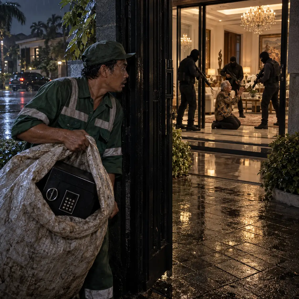 Petugas Sampah Membawa Pulang Brankas dari Rumah Mewah, Lalu Kembali Malam Itu dan Melihat Pemiliknya Berlutut
