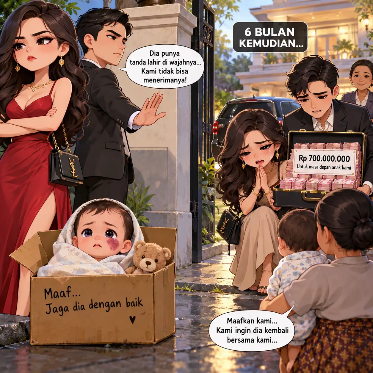 Keluarga Kaya Meninggalkan Bayi karena Tanda Lahir di Wajahnya, Enam Bulan Kemudian Mereka Datang Membawa Rp700 Juta