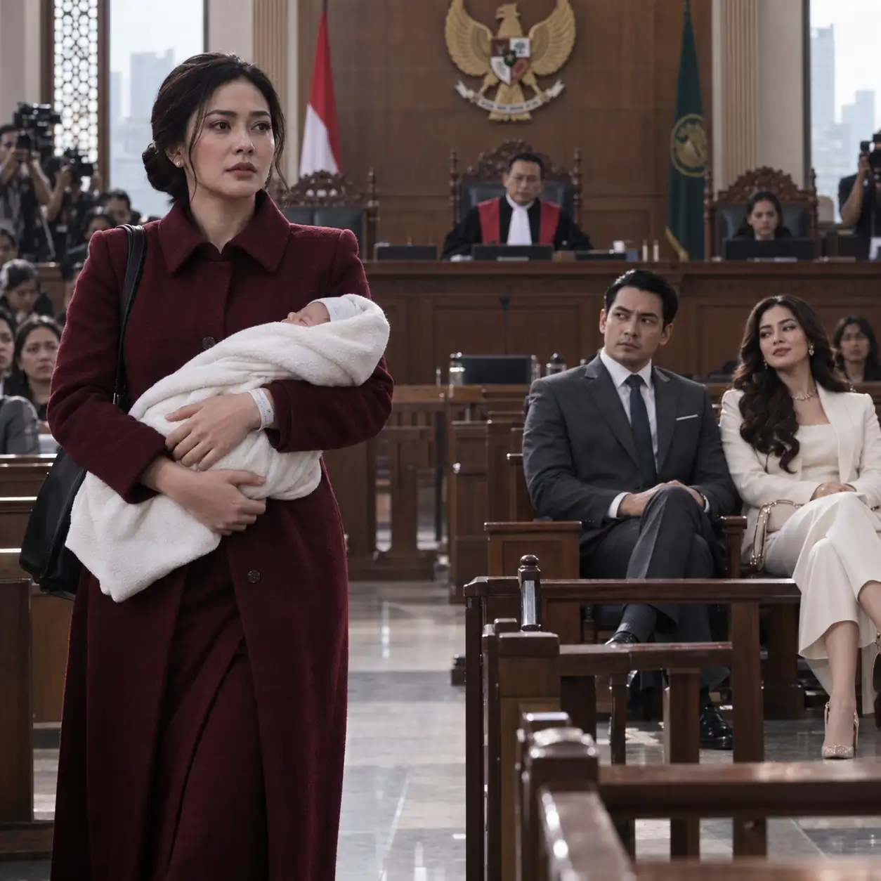 Ia Datang ke Sidang Perceraian Bersama Bayi yang Baru Lahir, tetapi Suaminya Sudah Duduk di Samping Selingkuhannya