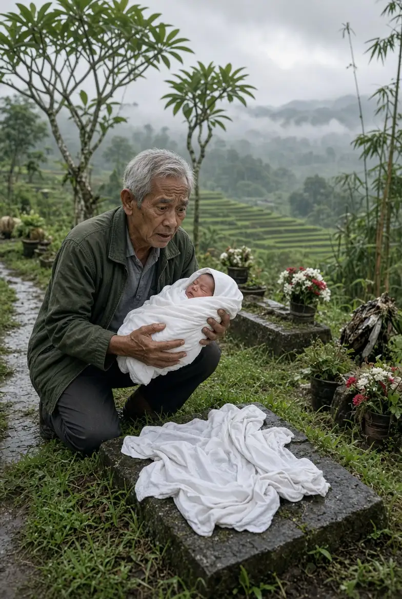 Pak Sarman Menemukan Bayi Baru Lahir di Atas Makam Perempuan Muda yang Meninggal Saat Hamil Beberapa Bulan Lalu