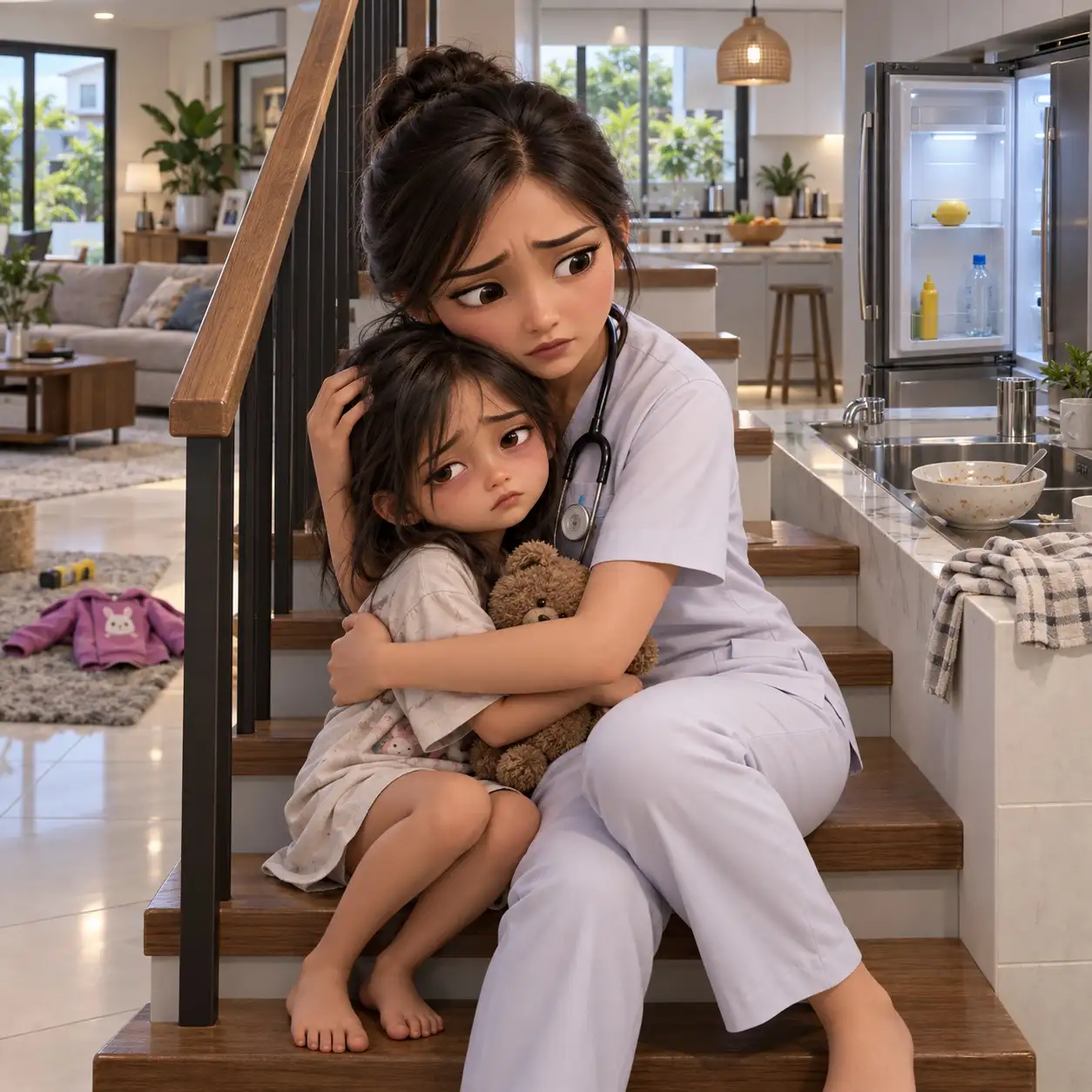 Saya Pulang Sebulan Lebih Awal dari Penugasan—Putri Saya yang Berusia Lima Tahun Menatap Saya dan Berbisik, “Mama… Ini Mama beneran?”