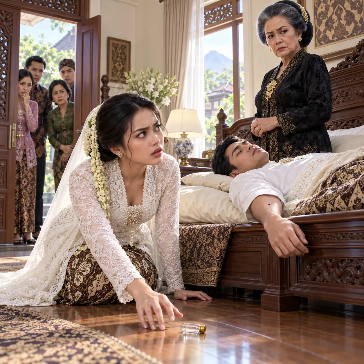 AKU MENGHABISKAN MALAM PERTAMAKU SENDIRIAN KARENA NENEK SUAMIKU BILANG SETIAP PENGANTIN PRIA DI KELUARGA MEREKA WAJIB TIDUR DI SAMPING “MATRIARK KELUARGA” SEBELUM BOLEH MENEMUI ISTRINYA. SUAMIKU MEMINTAKU JANGAN MEMBUAT KERIBUTAN. PAGI HARINYA, AKU SUDAH TAK PEDULI LAGI PADA SOPAN SANTUN. AKU MEMBUKA PINTU KAMAR DAN MENEMUKAN SUAMIKU TAK SADARKAN DIRI DI SAMPING NENEKNYA, DENGAN NODA ASING DI SEPRAI DAN BEKAS TUSUKAN KECIL DI LENGANNYA. SAAT ITULAH AKU SADAR—INI BUKAN SEKADAR TRADISI KELUARGA YANG MENJIJIKKAN. ADA SESUATU YANG JAUH LEBIH GELAP DI BALIKNYA.