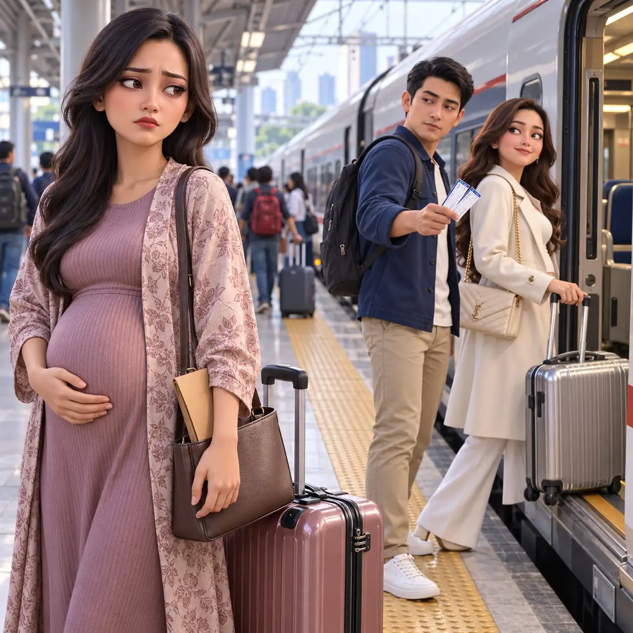 Menjelang akhir tahun, suamiku bilang semua tiket pesawat sudah habis dan memaksaku pulang dengan kereta selama hampir dua hari. Aku sedang hamil enam bulan, tetapi dia menyuruhku berdiri sementara dia dan adik perempuannya menikmati kabin kelas eksekutif.  “Berdiri saja. Bagus buat ibu hamil,” katanya sambil tertawa.  Aku ikut tertawa.  Lalu aku turun di stasiun pertama.  Ketika mereka akhirnya tiba di rumah keluarga dua hari kemudian, wajah mereka langsung membeku saat melihat siapa yang sudah menunggu di sana bersamaku…