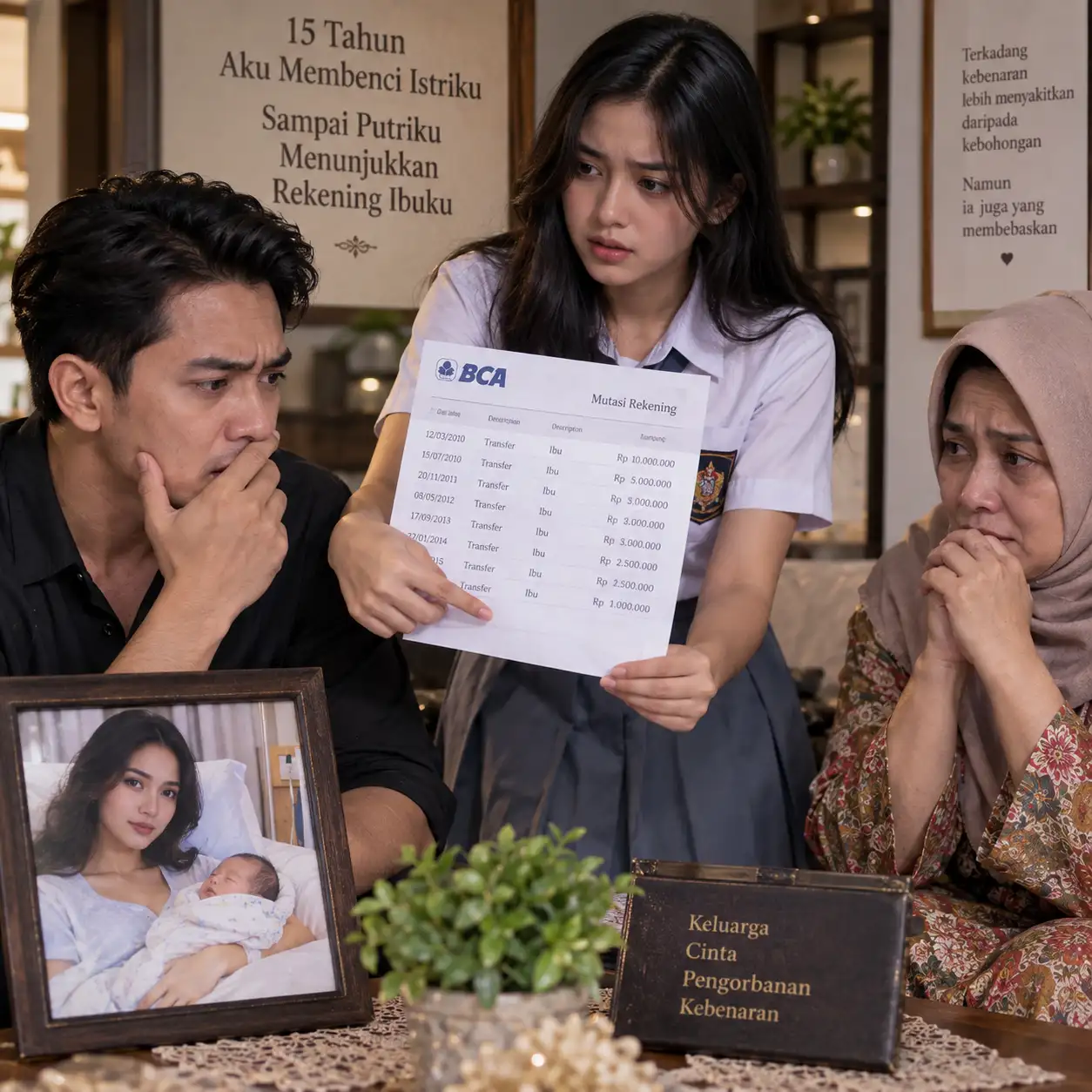 Selama 15 Tahun Aku Membenci Istriku yang Katanya Kabur Setelah Melahirkan, Sampai Putriku Menunjukkan Rekening Ibuku